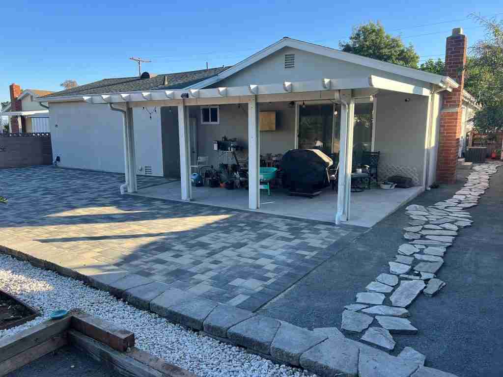 Paver Patio On Sloped Yard San Diego- Sunny Builders Group